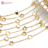 6MM 18K Brass Star Special Necklace Bracelets Chains DIY Jewelry Making