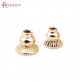 10PCS 6.5MM 9MM High Champagne Plated Brass Beads Caps Tassel Caps