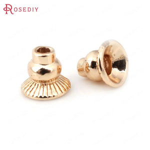 10PCS 6.5MM 9MM High Champagne Plated Brass Beads Caps Tassel Caps
