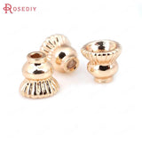10PCS 6.5MM 9MM High Champagne Plated Brass Beads Caps Tassel Caps
