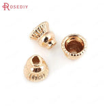 10PCS 6.5MM 9MM High Champagne Plated Brass Beads Caps Tassel Caps
