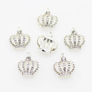 10pcs Mini Crown Crystal Rhinestone Buttons for DIY Jewelry Wedding Decoration