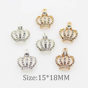 10pcs Mini Crown Crystal Rhinestone Buttons for DIY Jewelry Wedding Decoration