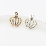 10pcs Mini Crown Crystal Rhinestone Buttons for DIY Jewelry Wedding Decoration