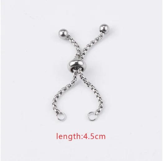 4Pcs Stainless Steel Box Chain Slider Extender Chain DIY Ring Making 1.8mm