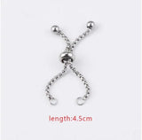 4Pcs Stainless Steel Box Chain Slider Extender Chain DIY Ring Making 1.8mm