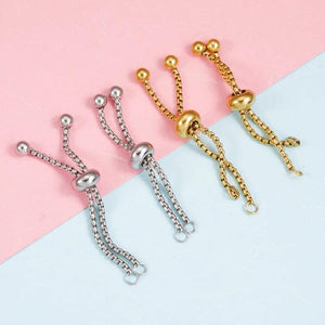 4Pcs Stainless Steel Box Chain Slider Extender Chain DIY Ring Making 1.8mm