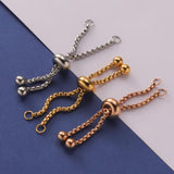 4Pcs Stainless Steel Box Chain Slider Extender Chain DIY Ring Making 1.8mm