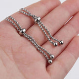 4Pcs Stainless Steel Box Chain Slider Extender Chain DIY Ring Making 1.8mm