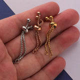 4Pcs Stainless Steel Box Chain Slider Extender Chain DIY Ring Making 1.8mm