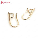 12PCS 9x20MM 24K Brass Earrings Hooks DIY Jewelry Making Supplies
