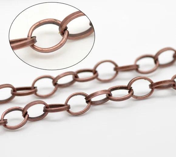4M Copper Tone Links Chains Findings 8x6mm