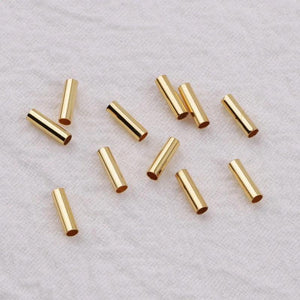 100pcs 14K Plated Brass Tube Beads Spacer DIY Jewelry Making