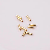 100pcs 14K Plated Brass Tube Beads Spacer DIY Jewelry Making