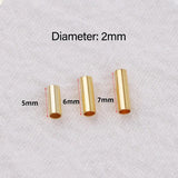 100pcs 14K Plated Brass Tube Beads Spacer DIY Jewelry Making