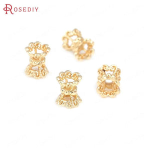 10PCS 4x5MM 18K Brass Waist Shape Hollow Bracelets Spacer Beads