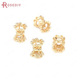 10PCS 4x5MM 18K Brass Waist Shape Hollow Bracelets Spacer Beads