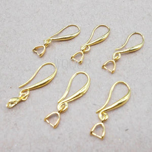 10PCS 18K Smooth Ear Hook + Clip DIY Jewelry for Earrings