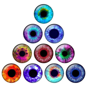 24pcs 14mm Thin Glass Cabochons Blythe Doll Eyes Chips BH173