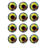 24pcs 14mm Thin Glass Cabochons Blythe Doll Eyes Chips BH173