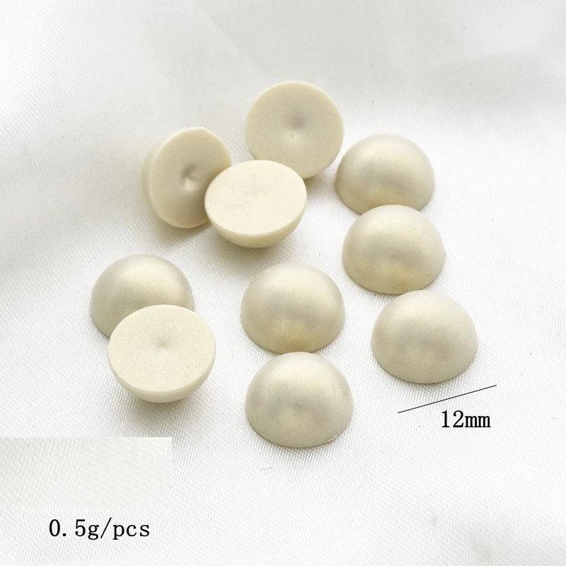 100 PCS 12mm Resin Half Round Beads DIY Jewelry Making