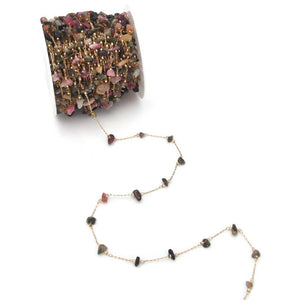1m Stainless Steel Tourmaline Beaded Link Chains DIY Jewelry Making