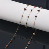 1m Stainless Steel Tourmaline Beaded Link Chains DIY Jewelry Making