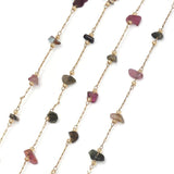 1m Stainless Steel Tourmaline Beaded Link Chains DIY Jewelry Making