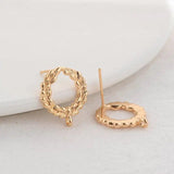 16.5MM 14K Plated Bee Stud Earrings for DIY Jewelry Making