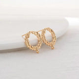 16.5MM 14K Plated Bee Stud Earrings for DIY Jewelry Making