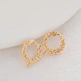 16.5MM 14K Plated Bee Stud Earrings for DIY Jewelry Making