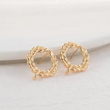 16.5MM 14K Plated Bee Stud Earrings for DIY Jewelry Making