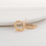 16.5MM 14K Plated Bee Stud Earrings for DIY Jewelry Making