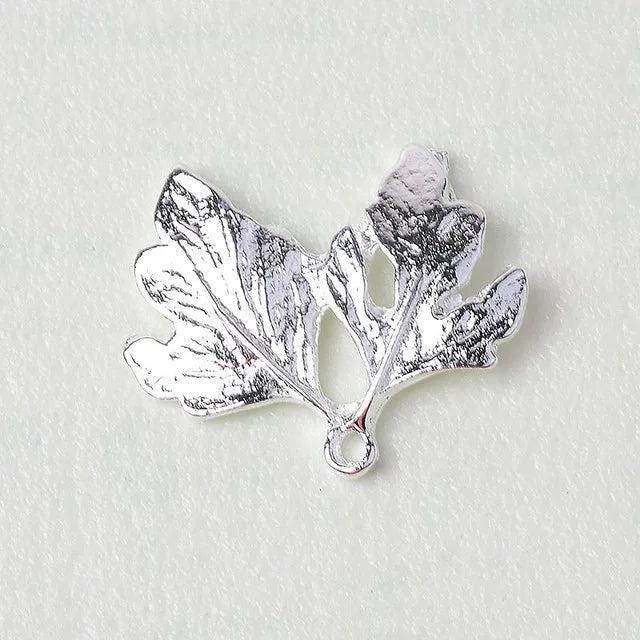 20 PCS Metal Alloy KC/Silver Plated Leaf Charms Pendant DIY Jewelry