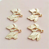 20 PCS Metal Alloy KC/Silver Plated Leaf Charms Pendant DIY Jewelry