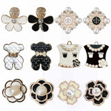 5Pcs Metal Pearl Enamel Buttons for Garment Clothing Accessories