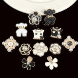 5Pcs Metal Pearl Enamel Buttons for Garment Clothing Accessories