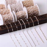 1 Meter 14K Plated Pearl Beads Chains DIY Jewelry Findings
