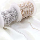 1 Meter 14K Plated Pearl Beads Chains DIY Jewelry Findings
