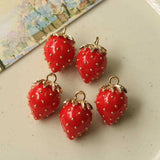 27*18mm Red Strawberry Charms for DIY Jewelry Making