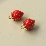 27*18mm Red Strawberry Charms for DIY Jewelry Making