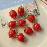 27*18mm Red Strawberry Charms for DIY Jewelry Making