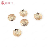 40PCS 6MM High Champagne Brass Flower Beads Caps Jewelry Making