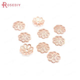 40PCS 6MM High Champagne Brass Flower Beads Caps Jewelry Making