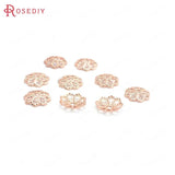 40PCS 6MM High Champagne Brass Flower Beads Caps Jewelry Making