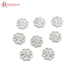 40PCS 6MM High Champagne Brass Flower Beads Caps Jewelry Making