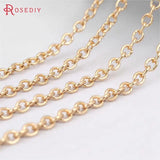 2M Champagne Plated Oval Link Chains for DIY Jewelry