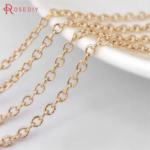 2M Champagne Plated Oval Link Chains for DIY Jewelry