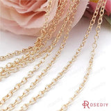 2M Champagne Plated Oval Link Chains for DIY Jewelry