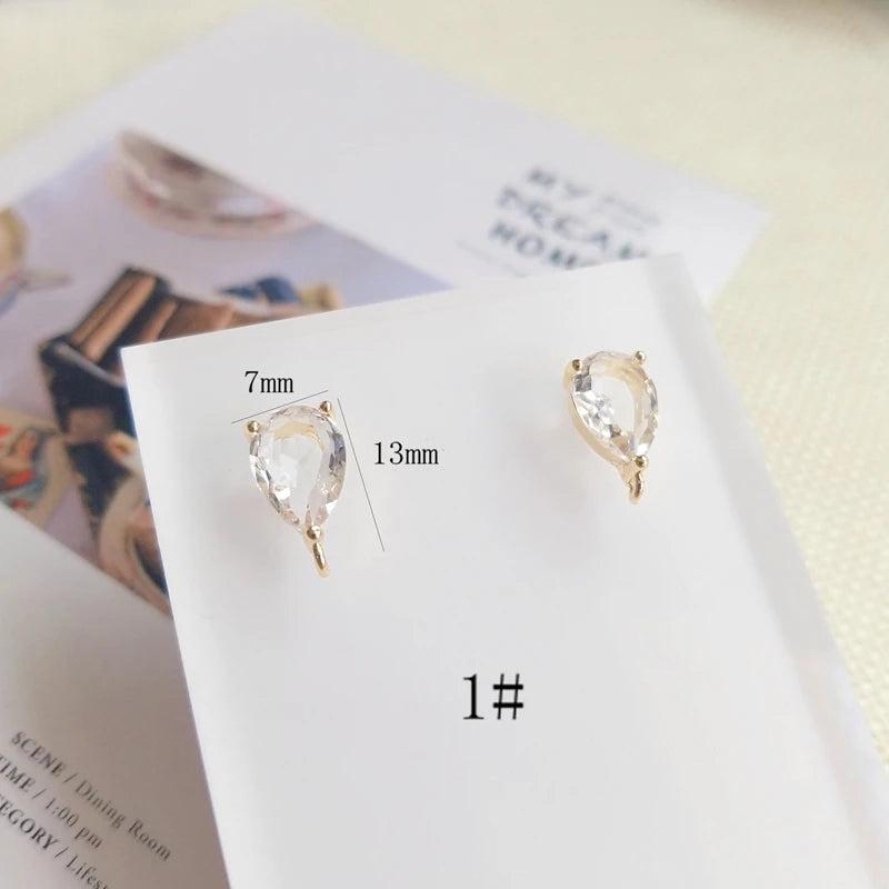 Crystal Ear Pin DIY Accessory with Pure Silver Alloy